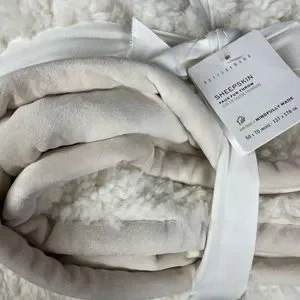 Pottery Barn Bedding New Pottery Barn Sheepskin Faux Fur Throw Blanket 5 X 70 Ivory Nip Poshmark